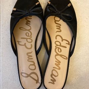 Sam Edelman black satin mules